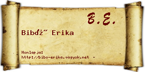 Bibó Erika névjegykártya